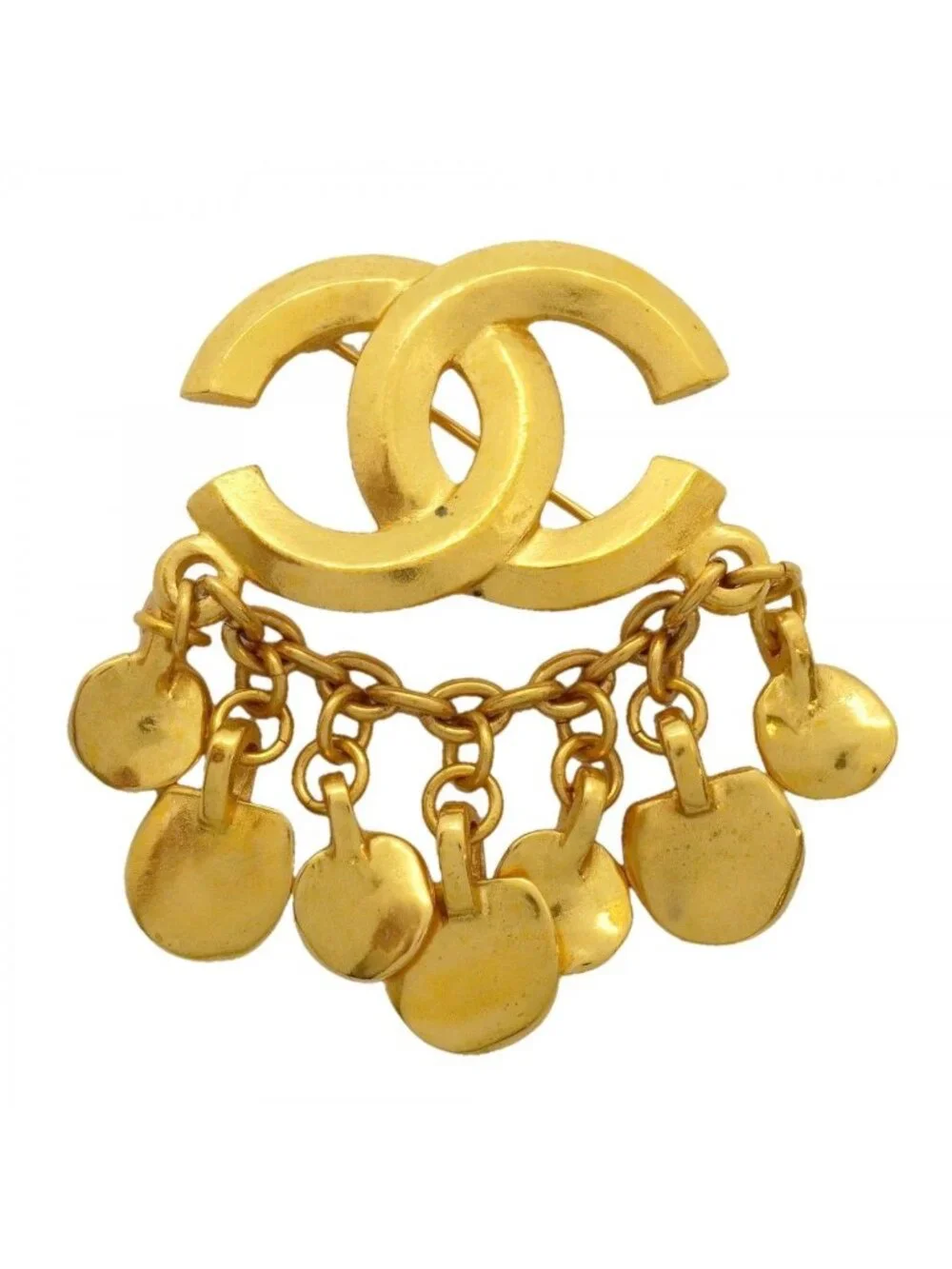 Chanel Brooch Vintage CC Logo Gold Plated